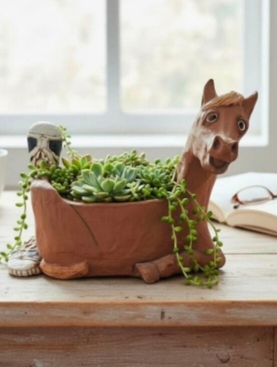 Vintage Other - Vintage Dave Grossman Horse Planter Sneaker Pottery Folk Art Sculpture 11.5”